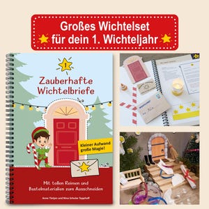 Wichtelbriefe für dein 1. Wichtel-Jahr, inkl. Wichtelzubehör/Zubehör wie Wichteltür – Wichtel Briefe Post Set – Fertig zum Ausschneiden