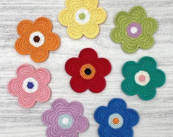 Color clash  flower crochet coaster pattern #CCFC-02 | Stylish drink coasters | Y2K Home decor | DIY gifts | Craft gift