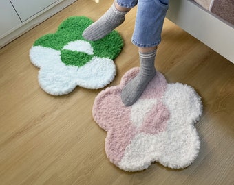 PDF Crochet Rug Pattern – 5-Petal Flower Rug, Colorful Pet Mat, Handmade Pet Mat, Crochet Floor Mat DIY, Home Decor