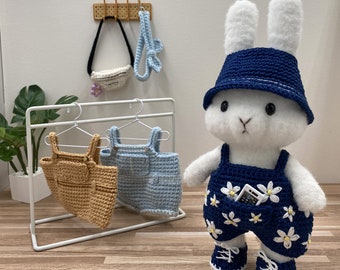 Handmade Bunny Amigurumi Tulip Outfit set crochet pattern, Plush Toy, Crochet Animals, Gift for Children, Stuffed Toys, Emotional Support