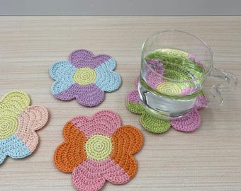 Crochet Table Decor | Crochet Placemat | Handmade Coaster Set | Boho Flower Coaster | Summer Crochet | PDF Pattern