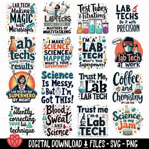 Lab Tech Quotes SVG Bundle, Science Humor Designs (digital Download) - Etsy