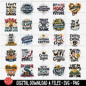 Crypto Quotes Bundle, Cryptocurrency Motivational Quotes, Bitcoin Quotes, Blockchain Designs, Crypto Enthusiast, Digital Currency, Crypto
