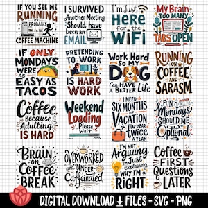 Funny Work Quotes svg Bundle, Hilarious Office Designs,Workplace Humor svg, Funny Employee Quotes, Work Life Humor svg,Sarcastic Work Quotes