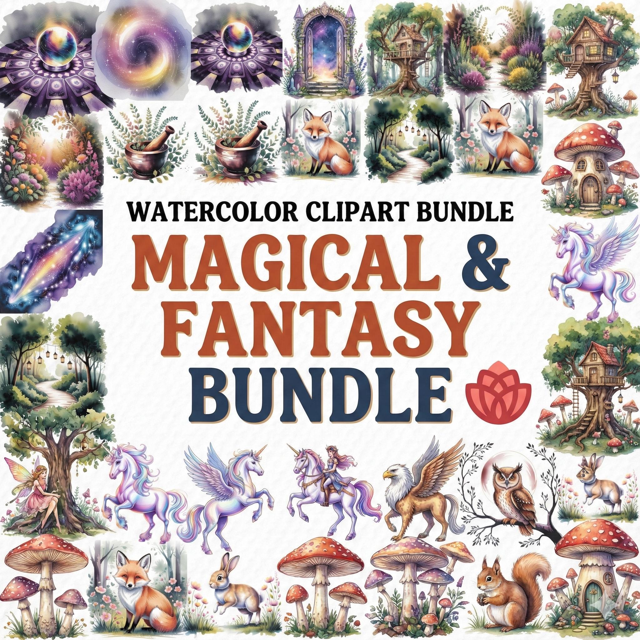Magical Fantasy Watercolor PNG Bundle | 3000+ Clipart | Fairytale ...