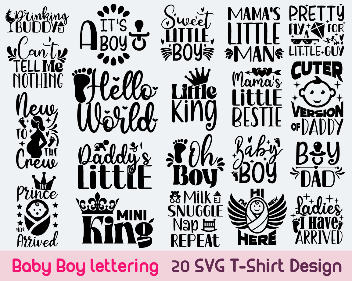 Baby Boy SVG Bundle, Baby Quotes, Funny Baby Svg, Newborn Svg, Cute