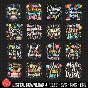 Geburtstagswunsch Bundle, alles Gute zum Geburtstag Zitate, Geburtstagsgruß, Geburtstagswünsche, Geburtstagsfeier Designs, Geburtstagskarte, Geburtstagsparty
