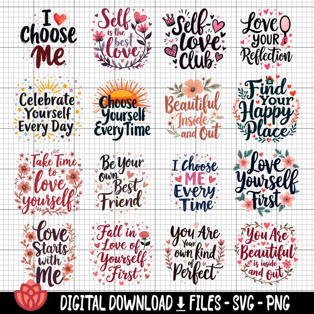 Self Love Quotes Bundle, Empowering Self Love Designs,positive