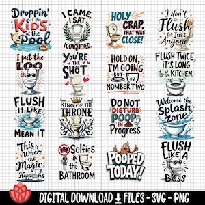 Funny Toilet Quotes svg Bundle, Hilarious Bathroom Designs svg, Toilet Humor, Bathroom Sayings,Funny Toilet Paper Quotes svg, Restroom Humor