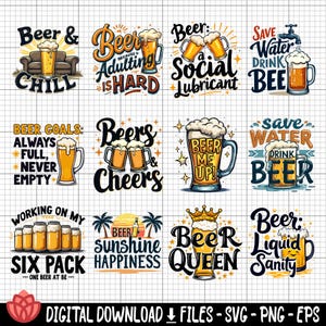 ビールに関する名言集 svg バンドル、面白いビールに関する名言集 svg、ビール愛好家デザイン svg、乾杯の名言集 svg、ビールに関する格言 svg、ホッピービールに関する名言集、クラフトビール