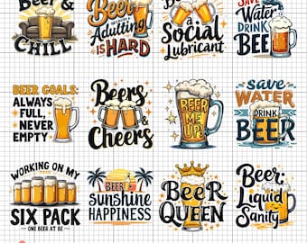 Funny Beer Quotes SVG Bundle, Craft Beer Lover Designs (Digital Download)