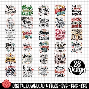 Bingo-Svg-Bundle, lustige Bingo-Zitate-Svg, Bingo-Nacht-Designs-Svg, Bingo-Liebhaber-Svg, Bingo-Party-Svg, Spieleabend-Svg, Bingo-Spruch-Svg