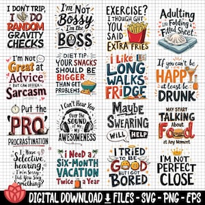Grappige volwassen humor svg bundel, sarcastische citaten svg, geestige humor svg, grappige gezegden svg, volwassen humor gesneden bestanden, Sassy Quotes svg, brutale svg
