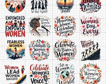 Paquete de archivos SVG para el Día Internacional de la Mujer, con citas feministas (descarga digital)