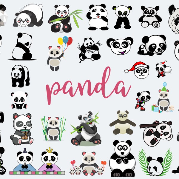 Panda svg bunde, Panda Face Svg, Kung Fu Panda, Kawaii Panda Svg, Cute Panda Clipart, Panda Shirt File, Panda Mug File, Panda Sticker