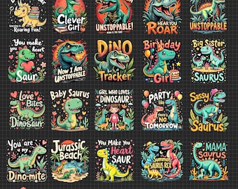 Pakiet zabawnych cytatów o dinozaurach w formacie SVG, projekty dla miłośników dinozaurów (pobieranie cyfrowe)