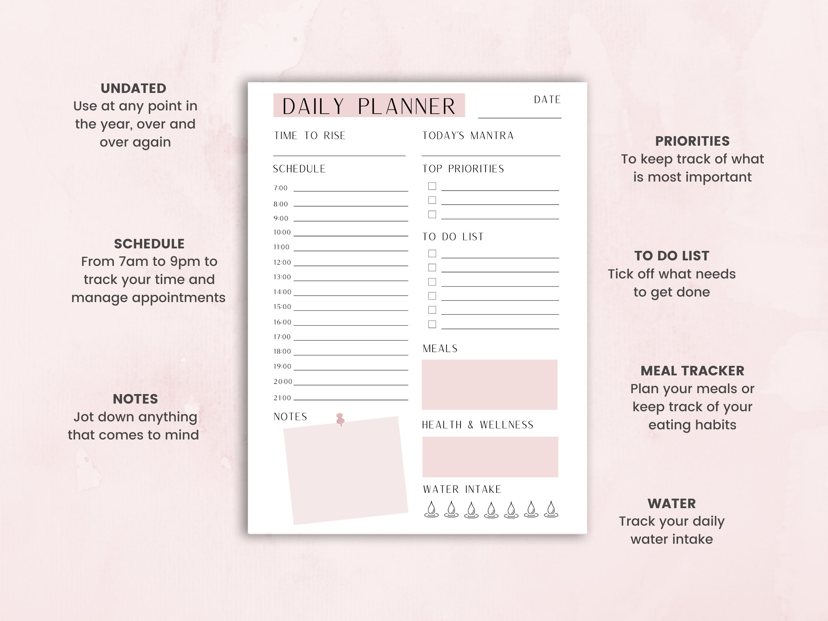 Daily & Weekly Planner Printable and Digital Planner - Etsy