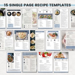 Recipe Cookbook Canva Template 15 Single Page Recipe Template Page of 60 Page Template