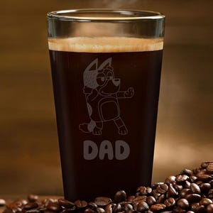 Bandit Heeler - Bluey Dad Pint Beer Glass