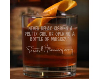 Earnest Hemingway Quote Whiskyglas