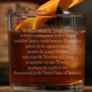 Constitution Preamble Whiskey Glass