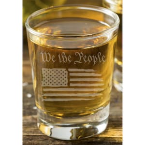 We The People American Flag Shot Glass