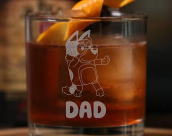 Bandit Heeler - Bluey Dad Whiskey Glass