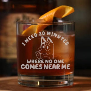 Need 20 Minutes - Bluey Whiskey Glass