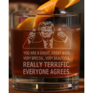 Great Wife Trump Thumbs Up Whiskey Glass