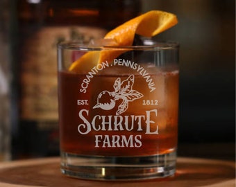 Schrute Farms -The Office Whiskey Glass
