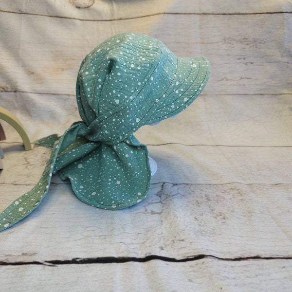 Kopftuch Bandana, Musselin mint mit Punkte, KU: 40-56 cm