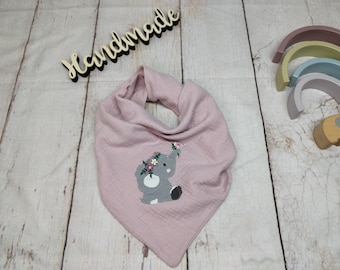 Muslin scarf, elephant, 0-7 years