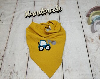 Muslin scarf, excavator, 0-7 years