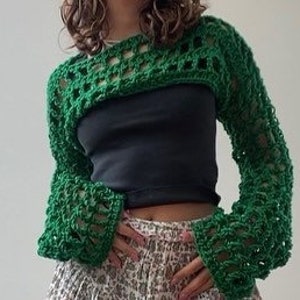 Crochet Mesh Jumper/ Shrug Pattern image 10