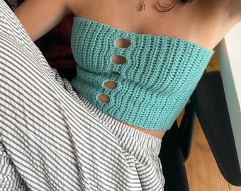 Crochet tube top pattern with cut outs