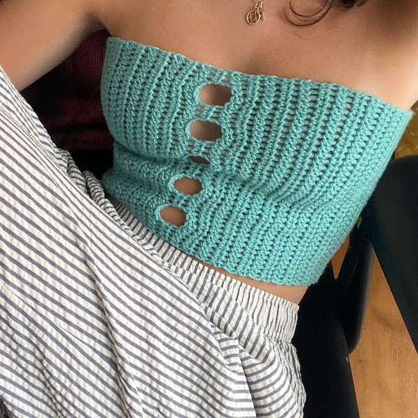Crochet tube top pattern with cut outs
