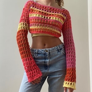Crochet Mesh Jumper/ Shrug Pattern image 9