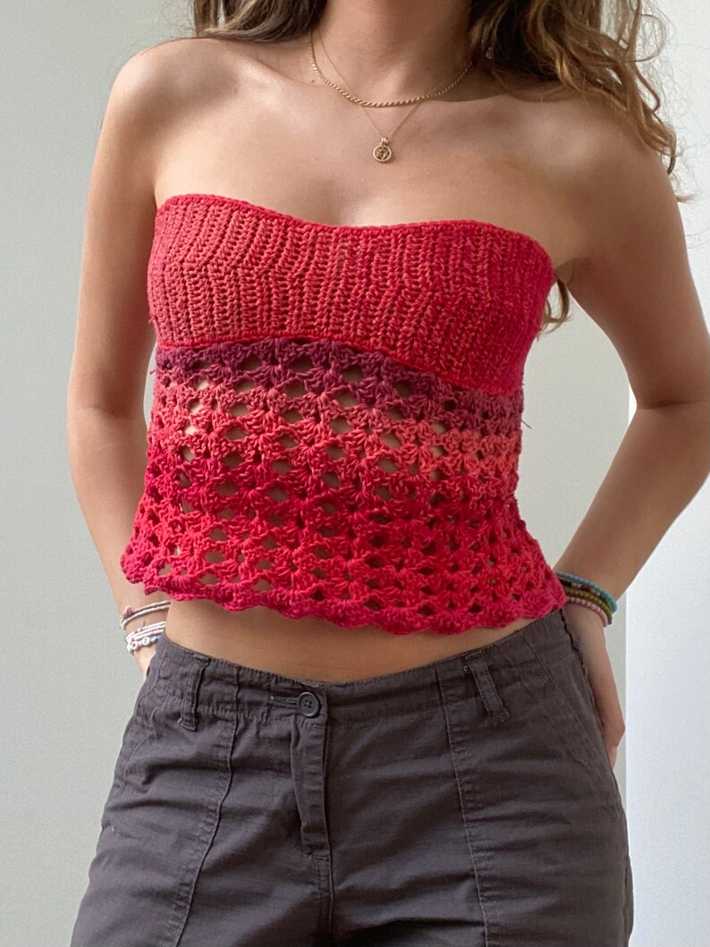 Small Tube Top Pattern Crochet Tube Top With Mesh Pattern - Etsy UK