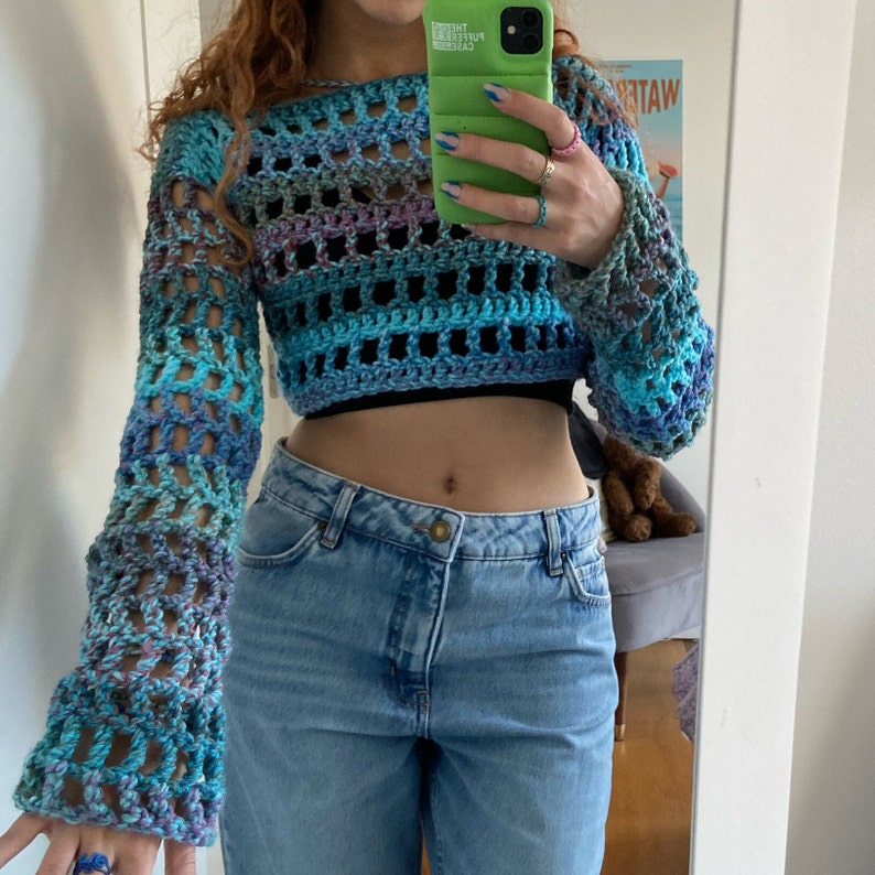 Crochet Mesh Jumper/ Shrug Pattern image 2