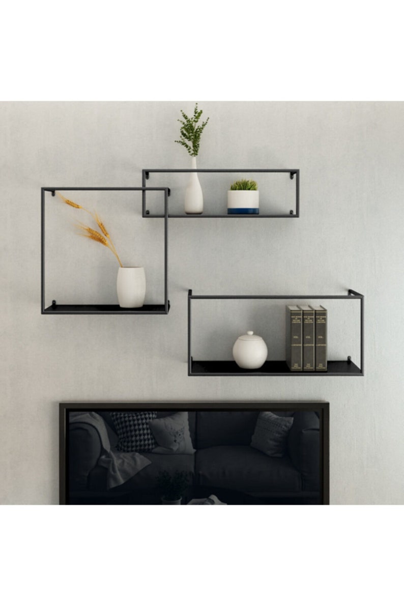 Triple Metal Wall Shelf Triple Wall Shelf Wall Shelf Decor Etsy
