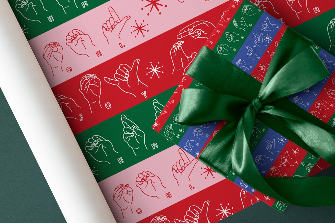 Signs of the Season ASL Wrapping Paper Etsy
