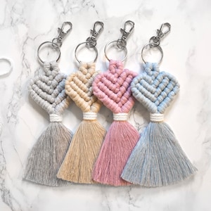 Macramé  heart keychain | Perfect gift | Valentines gift | Bag charm |