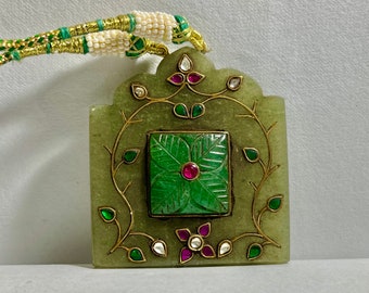 Mughal style pendant with a beautiful thread necklace , Pendants