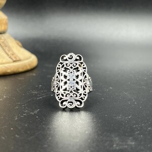 Sterling Silver Ring, Flower Ring,  Adjustable Ring, Midi Ring , boho ring stackable rings, bohemian, silver ring gift for her, brass ring
