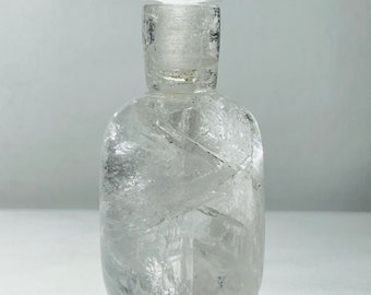 Elegant Crystal Perfume Bottle, Vintage Glass Scent Vial, Vanity Decor, Unique Bottle Gift