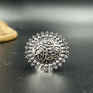 Sterling Silver Ring, Flower Ring,  Adjustable Ring, Midi Ring ,  stackable rings, bohemian, silver ring gift for her, brass ring