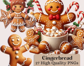 Aquarel Gingerbread Man Clipart, Gingerbread Clipart, Winter Clipart, Merry Christmas Png, aquarel Gingerbread Man
