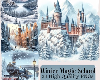 Wizard School Clipart Bundle, Magic School,  Witch and Wizard png. Wands, Potions, Keys, wizarding school Digital watercolor.