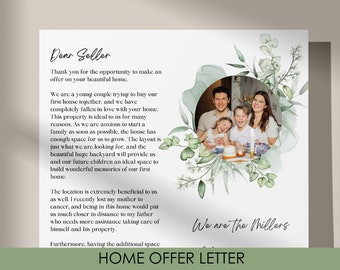 Home Offer Letter, Buyer Offer Letter, Letter to Home Seller, Real Estate Editable Template, Printable House Offer Letter