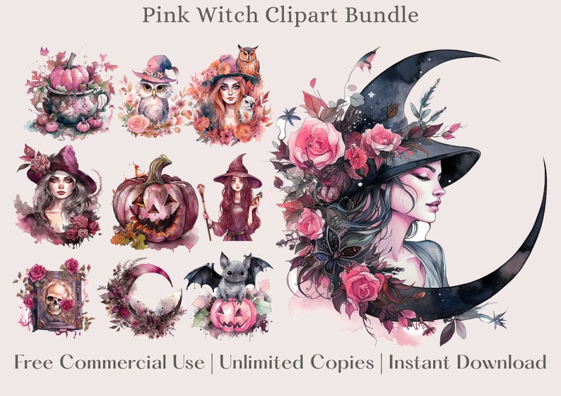 Witch Clipart, Magic Witch Clipart PNG, Witches PNG, Junk Journal ...